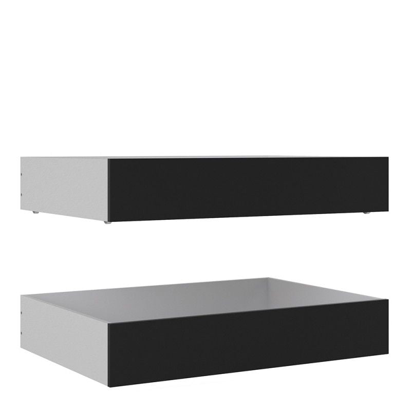 Naia Set of 2 Underbed Drawers for Single or Double beds in Black Matt