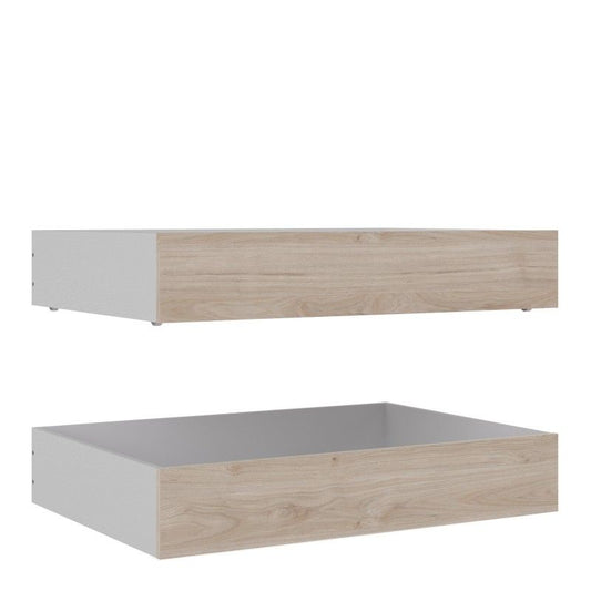 Naia Set of 2 Underbed Drawers for Single or Double beds in Jackson Hickory Oak