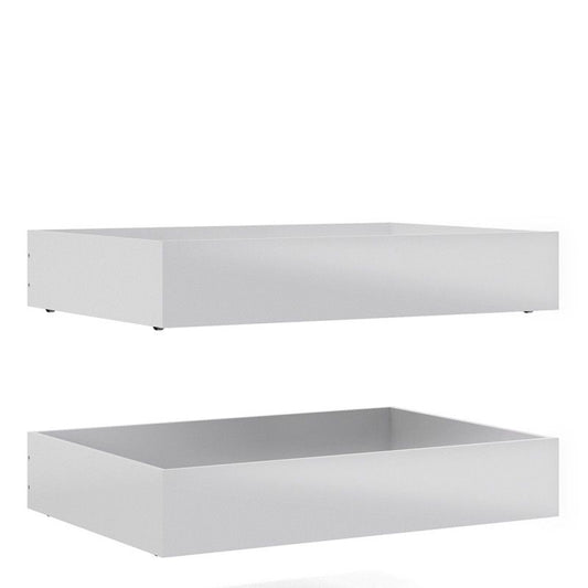 Naia Set of 2 Underbed Drawers for Single or Double beds in White High Gloss