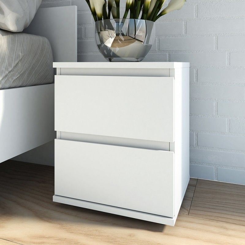 FTG Nova Bedside 2 Drawer in White