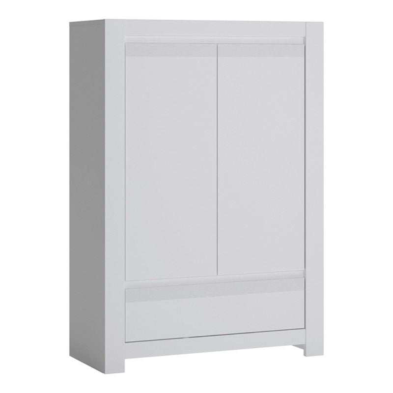 FTG Novi 2 Door 1 Drawer Cabinet in Alpine White