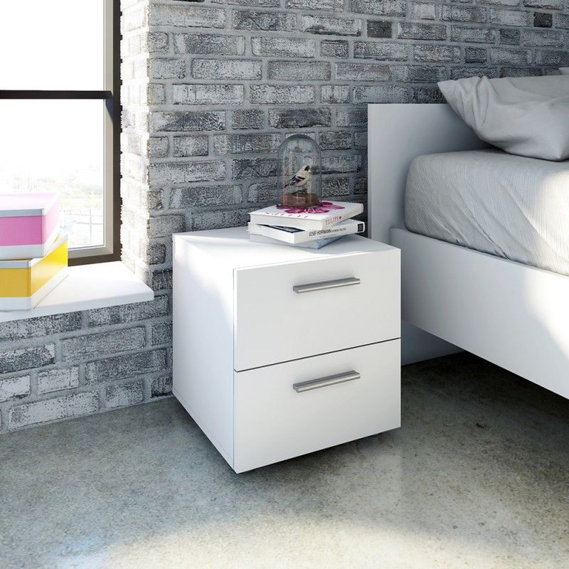 FTG Pepe Bedside 2 Drawers in White