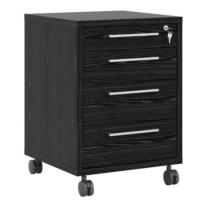 FTG Prima Mobile cabinet in Black woodgrain