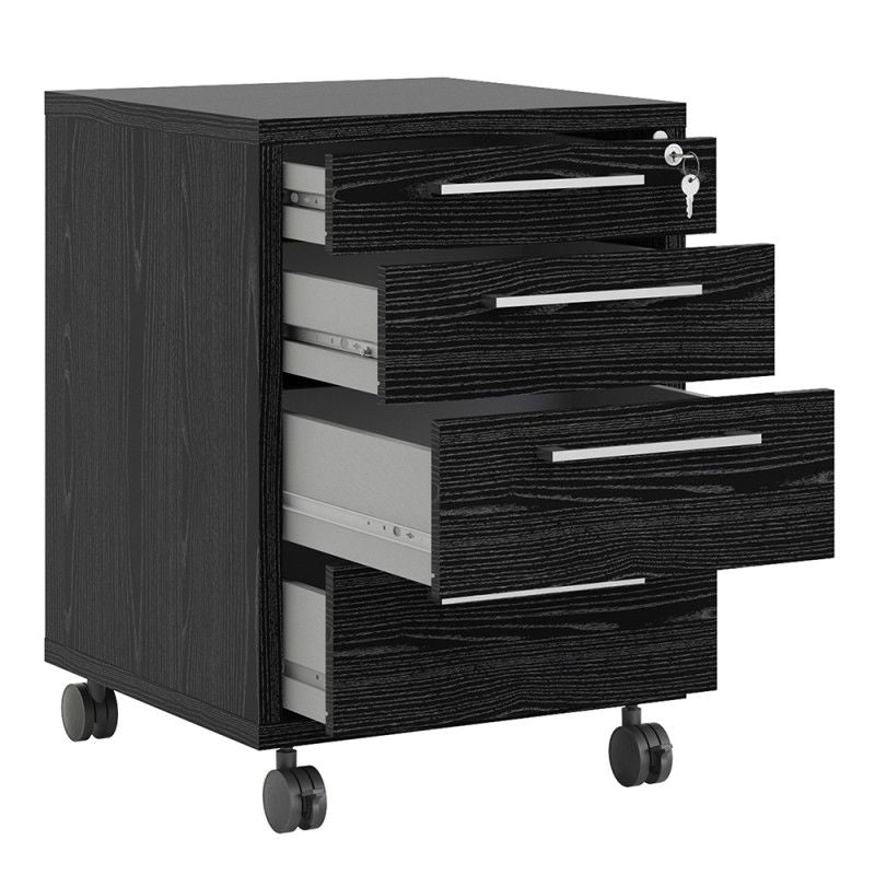 FTG Prima Mobile cabinet in Black woodgrain