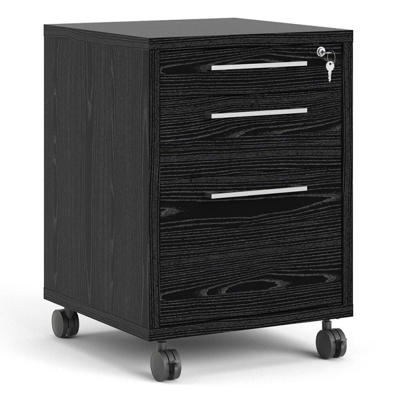 FTG Prima Mobile file cabinet in Black woodgrain