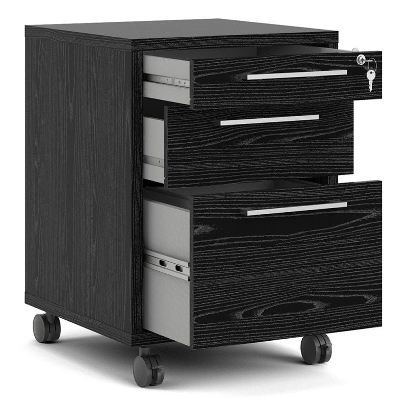 FTG Prima Mobile Cabinet in Black Woodgrain