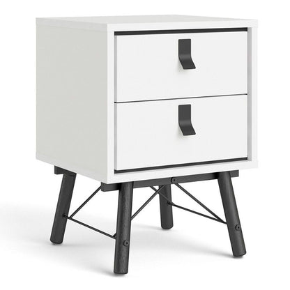 FTG Ry Bedside cabinet 2 drawer in Matt White