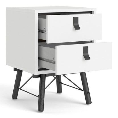 FTG Ry Bedside cabinet 2 drawer in Matt White