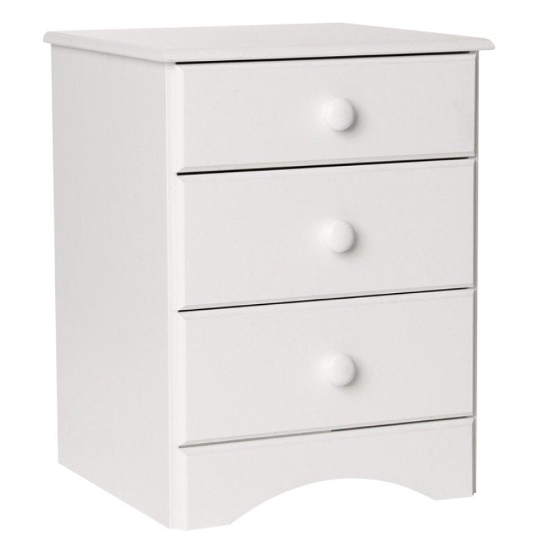 FTG Scandi 3 Drawer Bedside in White