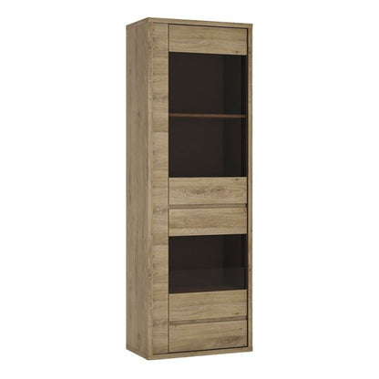 FTG Shetland 1 Door 1 Drawer Narrow Glazed display cabinet