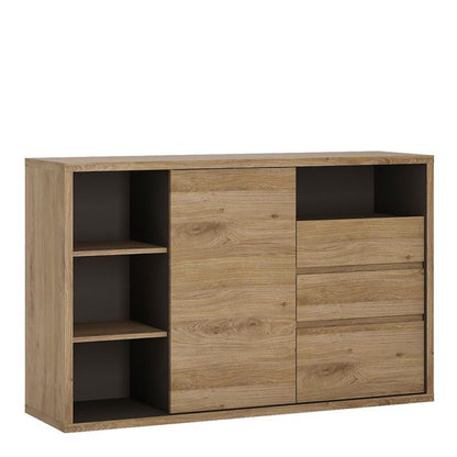 Shetland 1 Door 3 drawer sideboard Wood Effect