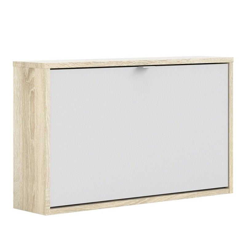 FTG Shoes Shoe cabinet w. 1 tilting door and 1 layer White Oak