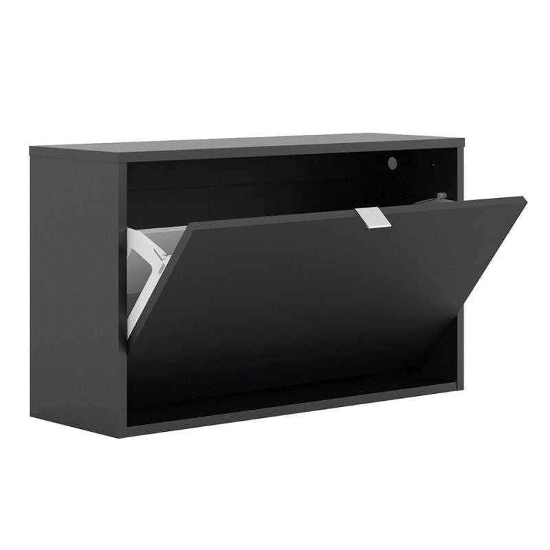 FTG Shoes Shoe cabinet 1 tilting door and 2 layers Black