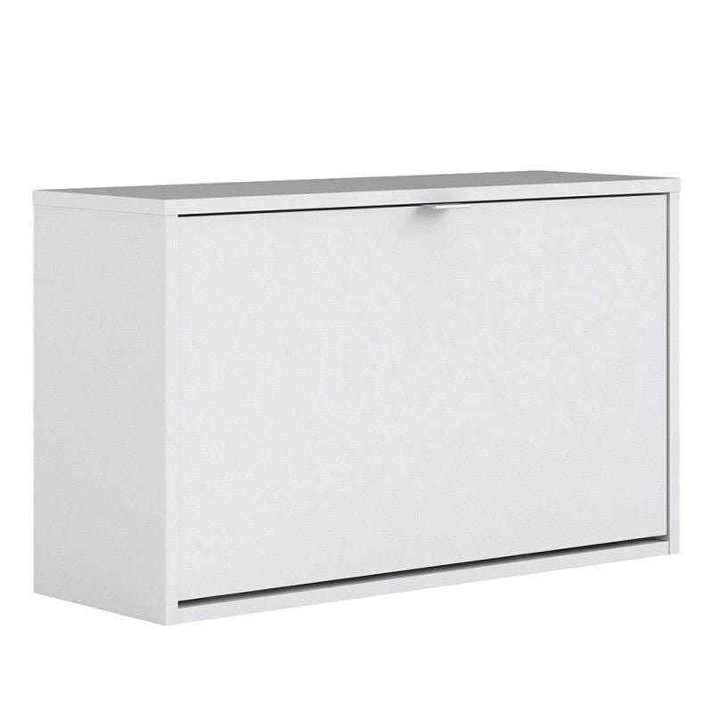 FTG Shoes Shoe cabinet with 1 tilting door and 2 layers Plain White