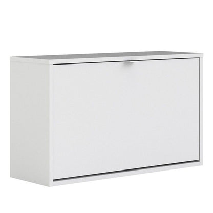 FTG Shoes Shoe cabinet with 1 tilting door and 2 layers Plain White