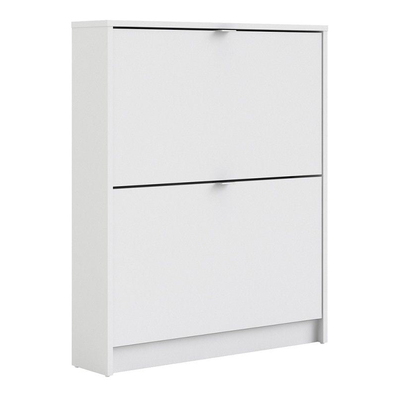 FTG Shoes Shoe cabinet w. 2 tilting doors and 1 layer White