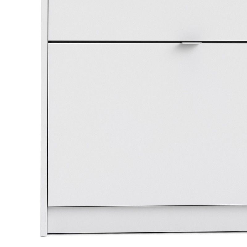 FTG Shoes Shoe cabinet w. 2 tilting doors and 1 layer White