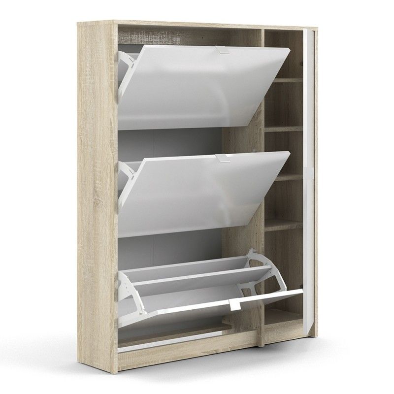 FTG Shoes Shoe cabinet w. 3 tilting doors and 2 layers + 1 door