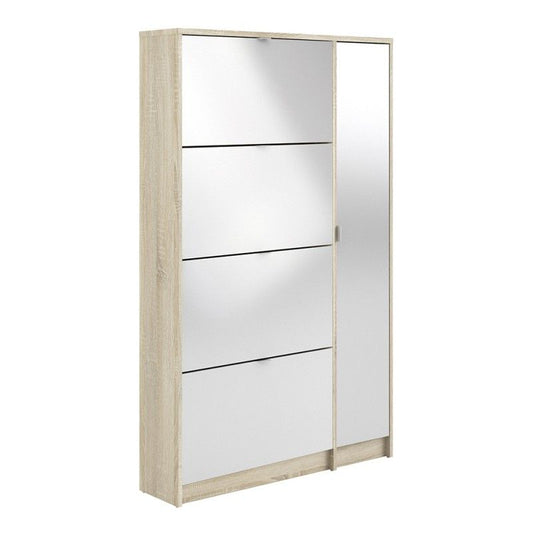 FTG Shoes Shoe cabinet w. 4 tilting doors and 2 layers + 1 mirror door