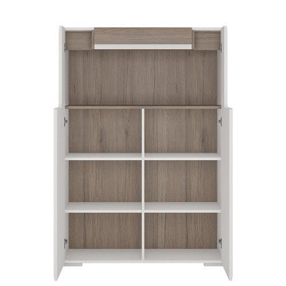 FTG Toronto Low 2 Door cabinet with open shelf (inc. Plexi Lighting)