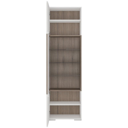 FTG Toronto Tall narrow glazed display cabinet with internal shelves (inc. Plexi Lighting)