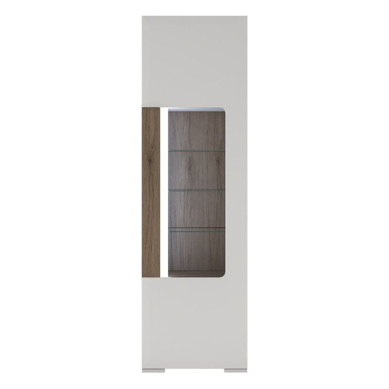 FTG Toronto Tall narrow glazed display cabinet with internal shelves (inc. Plexi Lighting)