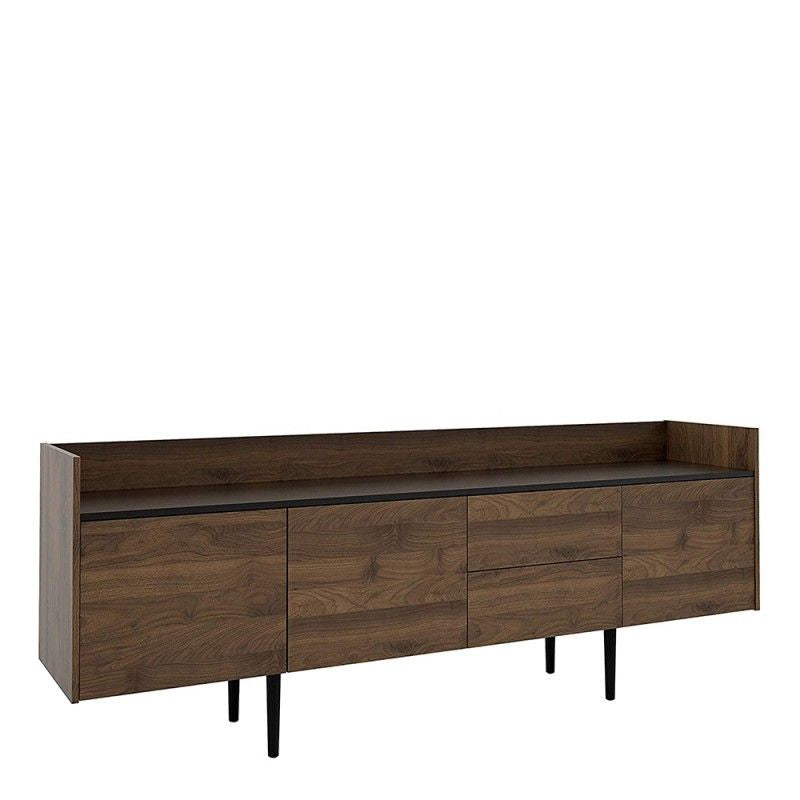 Unit Sideboard 2 Drawers 3 Doors in Walnut and Black