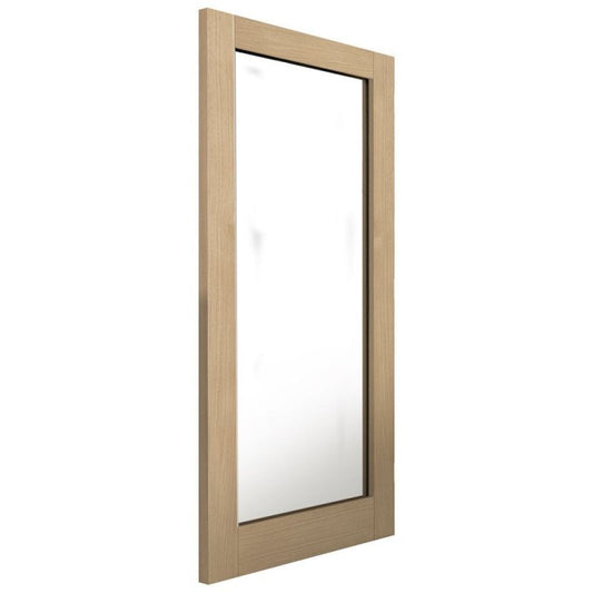 Internal Oak Fuji Glazed Door With Clear Glass Pattern 10 Style 1L