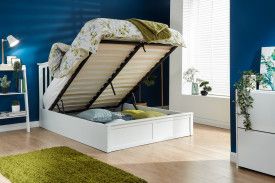 Madrid Wooden Ottoman Bed 135cm White