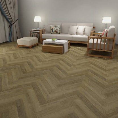 Herringbone SPC 5.5mm Natural Oak Waterproof Rigid Vinyl Flooring