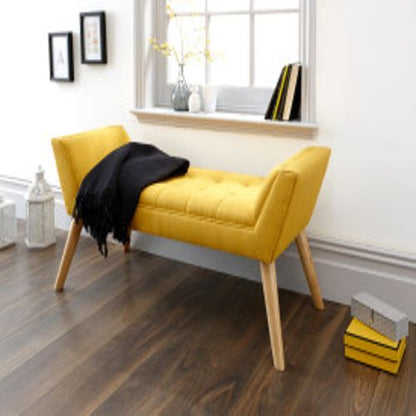 Milan Upholstered Bench Mustard