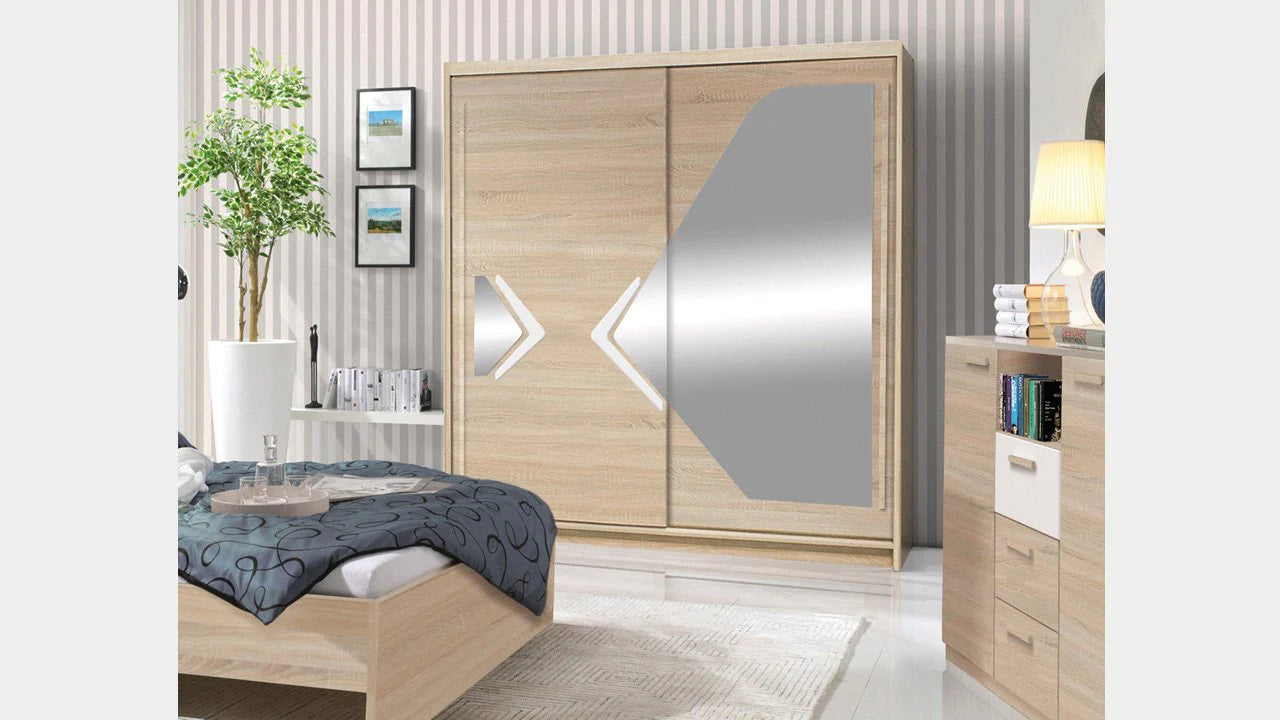 Domino 200cm 2 Sliding Door Wardrobe - 4 Colours