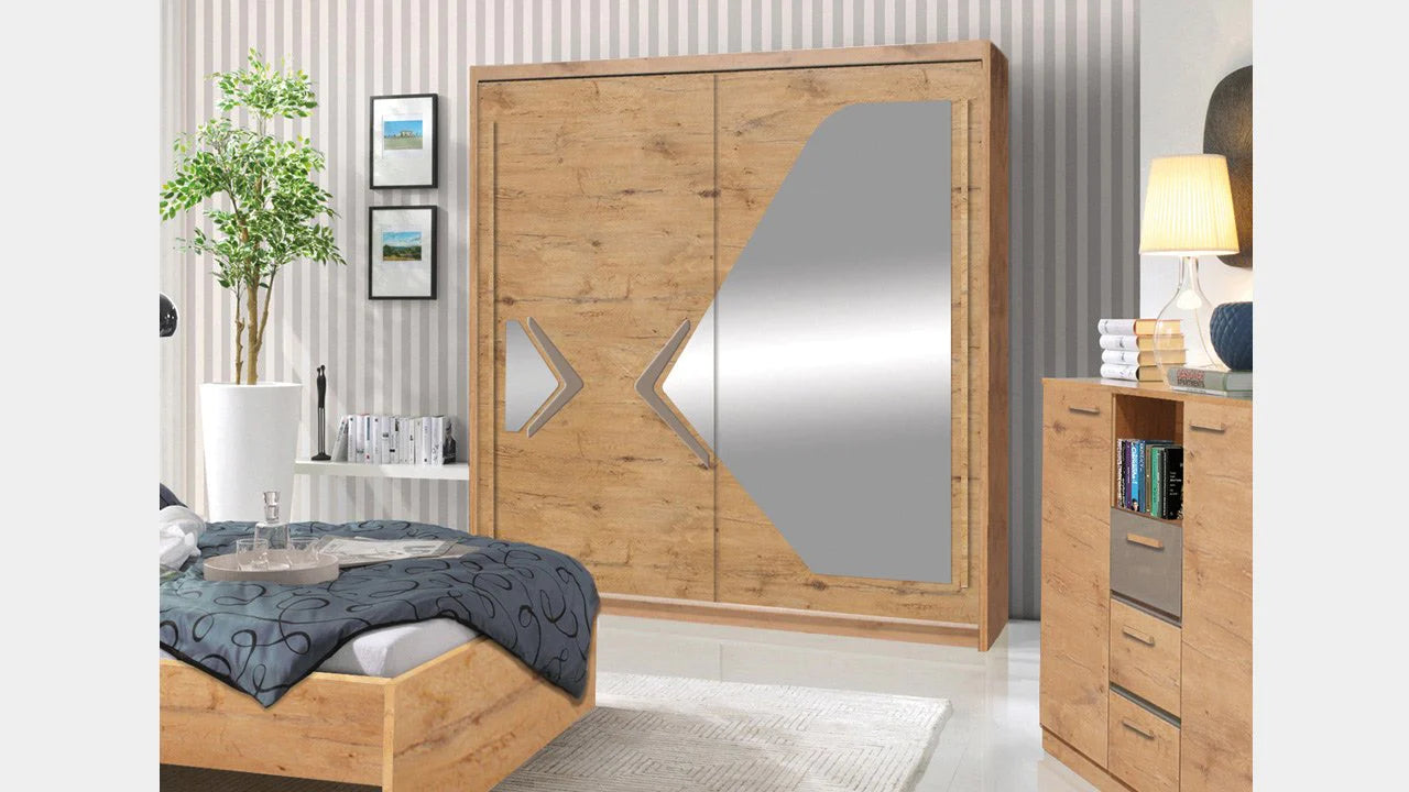 Domino 200cm 2 Sliding Door Wardrobe - 4 Colours