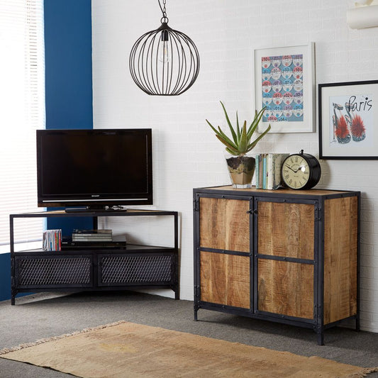 Indian Hub Ascot Industrial Corner TV Unit