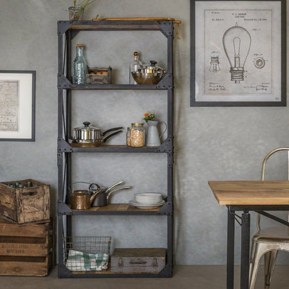 Indian Hub Ascot Industrial Large Bookcase