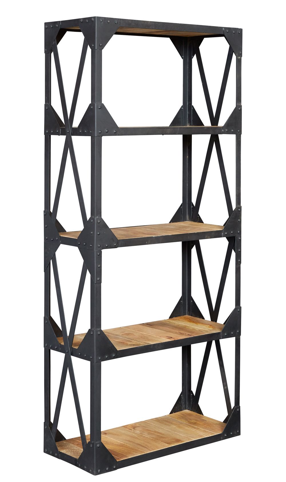 Indian Hub Ascot Industrial Large Bookcase