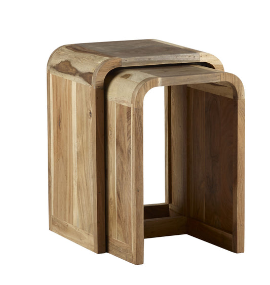 Indian Hub Aspen Nest of 2 Tables Wooden