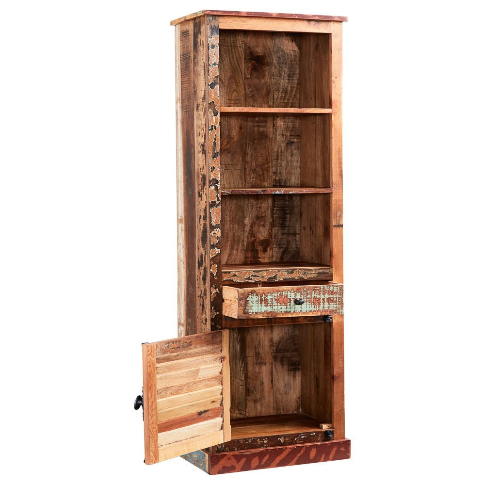 Indian Hub Coastal Reclaimed Narrow Bookcase