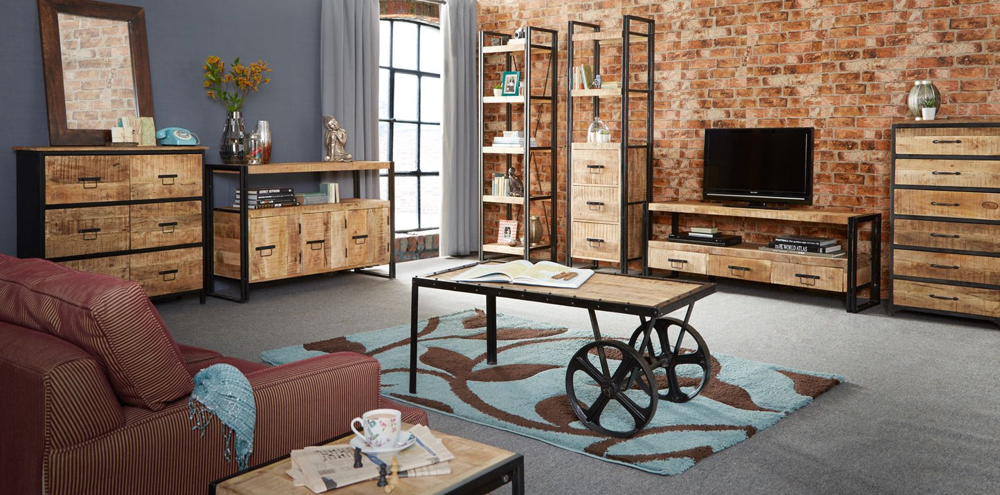 Indian Hub Cosmo Industrial Cart Coffee Table