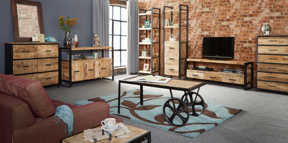 Indian Hub Cosmo Industrial Cart Coffee Table