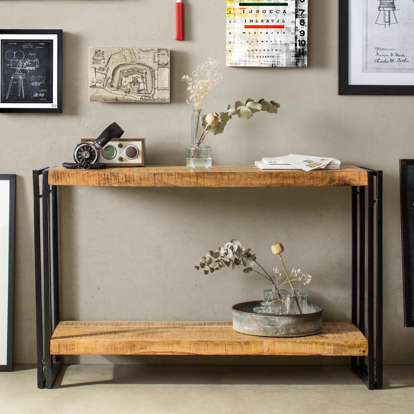 Indian Hub Cosmo Industrial Console Table