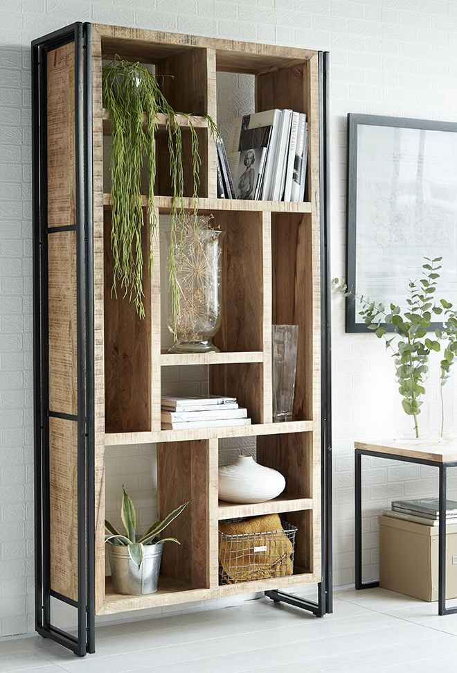 Indian Hub Cosmo Industrial Multi Shelf Bookcase