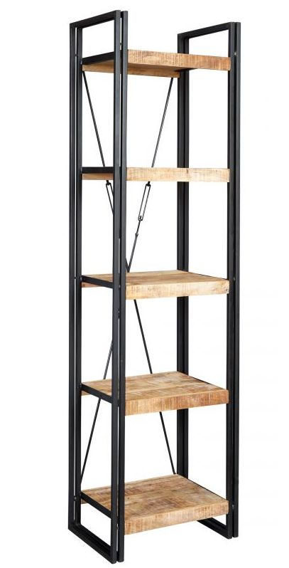 Indian Hub Cosmo Industrial Slim Open Bookcase