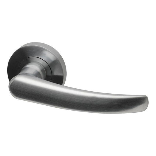 Intelligent Hardware Alpine Lever On Round Rose Satin Chrome Door Handles