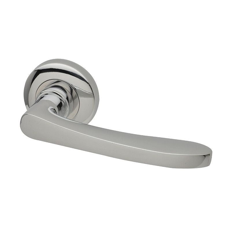 Intelligent Hardware Atlantic Lever On Round Rose Door Handles Polished Chrome