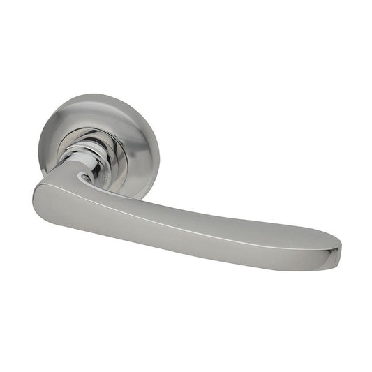 Intelligent Hardware Atlantic Lever On Round Rose Door Handles Satin Nickel Plated