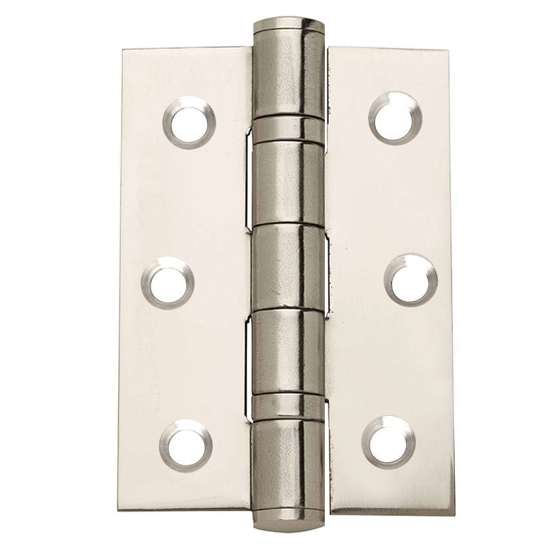 Intelligent Hardware Ball Bearing 75mm x 50mm Butt Hinge in Polished Stainless Steel - Pair