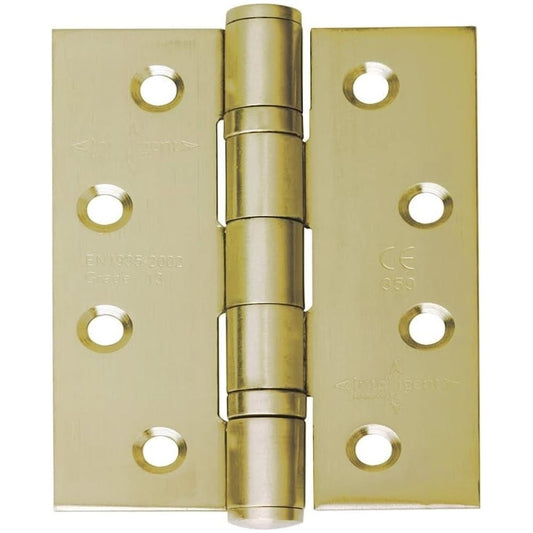 Intelligent Hardware Brassed 2 Ball Bearing 100mm x 65mm x 2.5mm Steel Butt Hinge