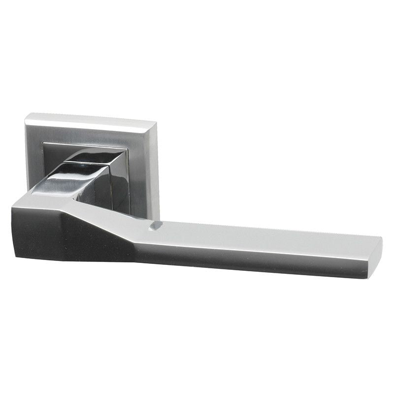 Intelligent Hardware Canterbury Lever in Polished Chrome / Satin Chrome Plated on Square Rose