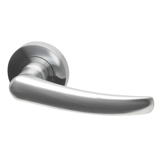 Intelligent Hardware Chrome Plated Alpine Lever on Round Rose Door Handles